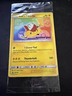SEALED Pokemon Ash's Pikachu SM108 Black Star "I Choose You" Promo Card TCG SM - Image 1