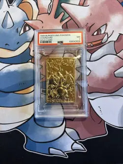 1999 Pokemon Burger King 23 K Gold Plated Charizard Card PSA 7 - Image 1