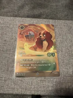 Disney Lorcana TCG Lady Decisive Dog Enchanted Card 205/204 Reign of Jafar - Image 1