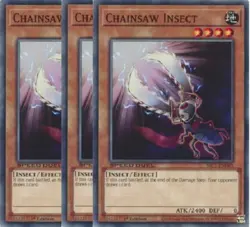 Yugioh - Chainsaw Insect x 3 - 1st Edition NM - Plus Free Holographic Card - Image 1