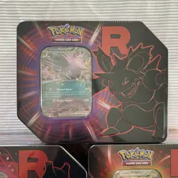 2025 Pokemon Trading Card Game Destined Rivals Team Rocket Tins LOT OF 3 SEALED - Image 2