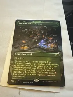WOTC Kamigawa Neon Dynasty Boseiju, Who Endures (Borderless) (R) (Foil) NM - Image 1
