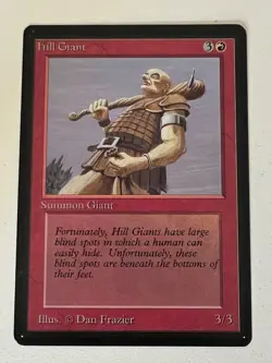 Magic the Gathering MTG Beta Hill Giant NM- (Beta Bob) - Image 1