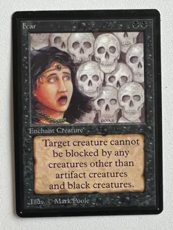 Magic the Gathering MTG Beta Fear NM- (Beta Bob) - Image 1