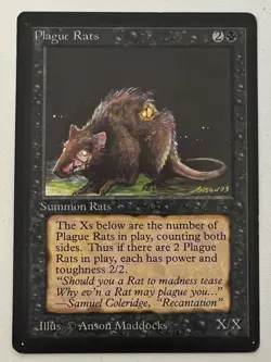 Magic the Gathering MTG Beta Plaque Rats LP- (Beta Bob) - Image 1