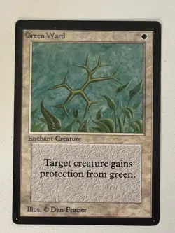 Magic the Gathering MTG Beta Green Ward LP (Beta Bob) - Image 1