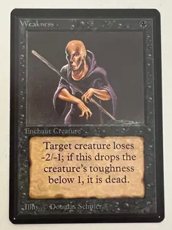 Magic the Gathering MTG Beta Weakness NM (Beta Bob) - Image 1