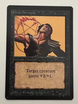 Magic the Gathering MTG Beta Unholy Strength NM (Beta Bob) - Image 1