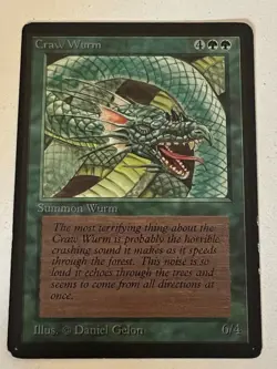 Magic the Gathering MTG Beta Craw Wurm LP- (Beta Bob) - Image 1
