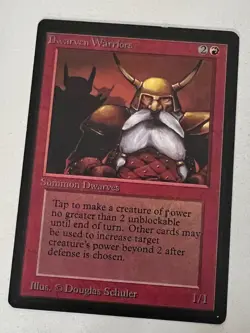 Magic the Gathering MTG Beta Dwarven Warriors LP (Beta Bob) - Image 1