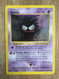 Pokemon TCG Gastly Base Set 50/102 Regular Shadowless Common HP - Image 1