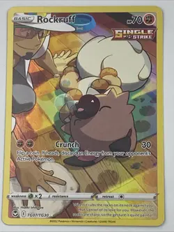Pokemon TCG: Rockruff TG07/TG30 Sword & Shield Silver Tempest Trainer Gallery - Image 1