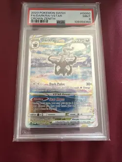 PSA 9 MINT - Darkrai Vstar GG50 Pokemon TCG Crown Zenith Galarian Gallery - Image 1