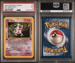 1999 Pokemon Jungle 1st Edition Mr. Mime Holo PSA 5 - Image 2