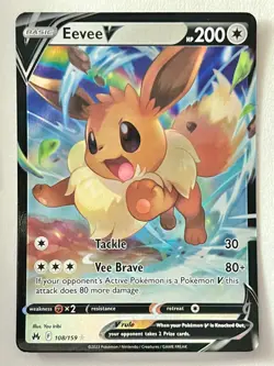 Eevee V 108/159 Ultra Rare Crown Zenith - Pokemon TCG - Pack Fresh Near Mint NM - Image 3