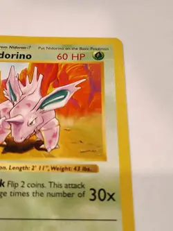 Nidorino 37/102 - Pokemon Base Set Unlimited Uncommon WOTC Vintage LP - Image 3