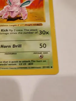 Nidorino 37/102 - Pokemon Base Set Unlimited Uncommon WOTC Vintage LP - Image 4
