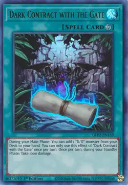 Yu-Gi-Oh Card - GFP2-EN159 - DARK CONTRACT EITH THE GATE (ultra rare) - NM/Mint - Image 1