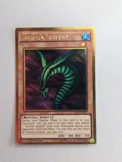 YuGiOh Sinister Serpent Gold Rare 1st Edition PGL2-EN027 LP - Image 1