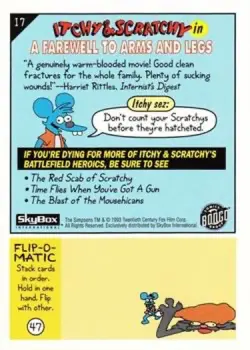Itchy & Scratchy A Farewell | Simpsons 1993 Skybox Series 1 | Trading Card - Image 2