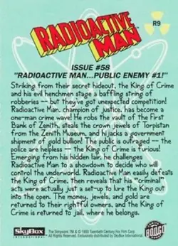 Public Enemy Comic R9 | The Simpsons 1993 Skybox Series 1 | Trading Card - Image 2