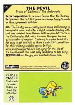 The Devil S17 | The Simpsons 1993 Skybox Series 2 | Trading Card - Image 2