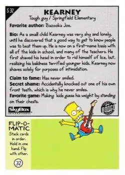 Kearney S32 | The Simpsons 1993 Skybox Series 2 | Trading Card - Image 2