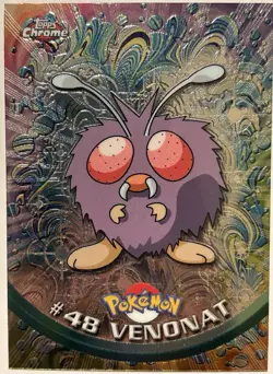 VENONAT #48, Series 1 - 2000, Topps TV Animation Edition Chrome Pokemon Card - Image 2