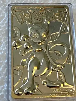 1999 Pokemon Plated Mewtwo Trading Card Burger King Limited Ed. 1999 Gold Luster - Image 1