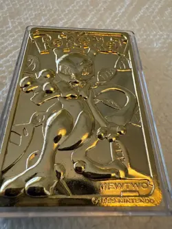 1999 Pokemon Plated Mewtwo Trading Card Burger King Limited Ed. 1999 Gold Luster - Image 2
