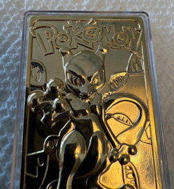 1999 Pokemon Plated Mewtwo Trading Card Burger King Limited Ed. 1999 Gold Luster - Image 3