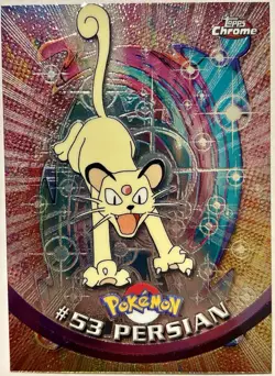 PERSIAN #53, Series 1 - 2000, Topps TV Animation Edition Chrome Pokemon Card - Image 1
