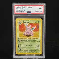 Nidorino #37 1st Edition Base Set 1999 Pokemon Game PSA 9 🍃 - Image 1