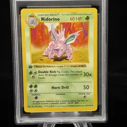 Nidorino #37 1st Edition Base Set 1999 Pokemon Game PSA 9 🍃 - Image 2