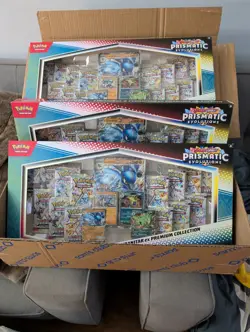 3x Pokemon Prismatic Evolutions Lucario EX and Tyranitar EX Premium Collection - Image 2