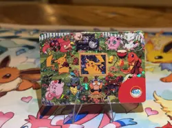 1999 Vintage Pocket Monsters Vending Prism - Psyduck, Mew, Pikachu Picnic #466 - Image 1