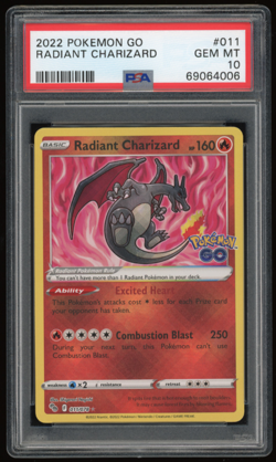 2022 POKEMON GO #011/078 RADIANT CHARIZARD PSA 10 - Image 1