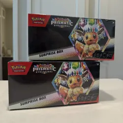 LOT OF 2 - Pokemon TCG Scarlet & Violet Prismatic Evolutions Surprise Box Sealed - Image 1