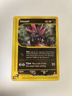 Sneasel 110/147 Common Pokemon Aquapolis Vintage WOTC E Series LP 2003 - Image 1