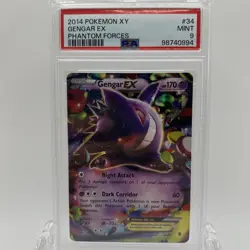 Pokemon TCG XY Phantom Forces Gengar EX #34/119 Holo PSA 9 - Image 1