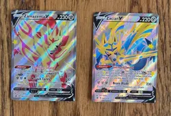 Shiny Zacian V SWSH292 & Zamazenta V SWSH293 - Black Star Promo Set Pokemon TCG - Image 1