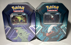 Lot Of 2 Pokemon TCG Triple Whammy Tin Set Slaking And Tranitar Factory Sealed - Image 1