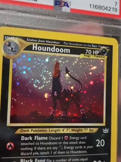 Pokemon Houndoom 8/64 Neo Revelation Double Holo Error PSA 7 | Double SwirlU - Image 3