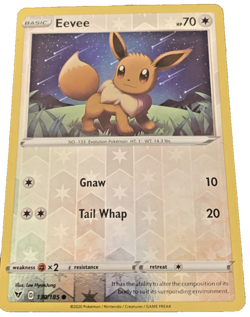 Eevee 130/185 Pokemon 2020 Reverse Holo Vivid Voltage NM - Image 1
