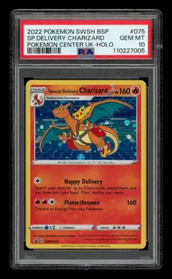 2022 Pokemon SWSH BSP Center Uk-Holo: # 75 Sp.Delivery Charizard PSA 10 GEM MINT - Image 1