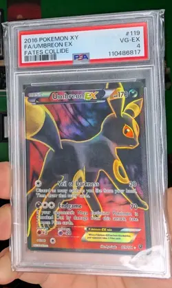 Umbreon EX - Full Art Ultra Rare Pokemon XY Fates Collide #119/124 PSA 4 - Image 1