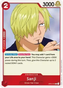 Light Play, Japanese One Piece Sanji - OP01-013 - R - Foil Romance Dawn OP01 One - Image 1