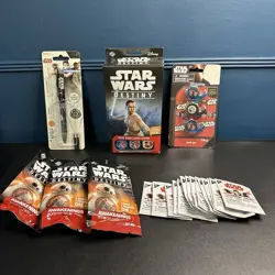 Star Wars Lot - Destiny Dice and Card Game Rey Starter/Booster/Tape/Cosmic Shell - Image 1