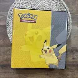 Ultra Pro Pokemon Pikachu Card Binder 2” 3 Ring Binder 2017 Yellow Gray - Image 1