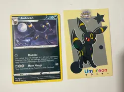 Umbreon Lot 09/15 English Pokemon Card & Let's Go Eevee Holo Chinese - Image 1